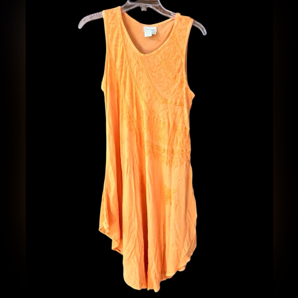 Ashley Taylor Orange Sleeveless Asymmetric Tunic